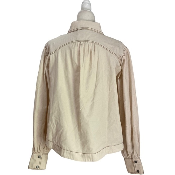 Magali Pascal Harriet Button Down NWT Shirt Cotton Denim ECRU - Picture 5 of 11